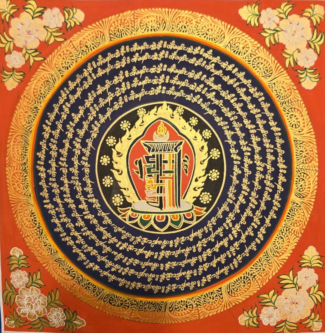 八吉祥曼陀羅唐卡 Eight Auspicious Symbols Mandala Thangka