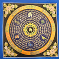龍紋邊框六字大明咒曼陀羅唐卡 | Dragon Border Om Mani Mandala Thangka