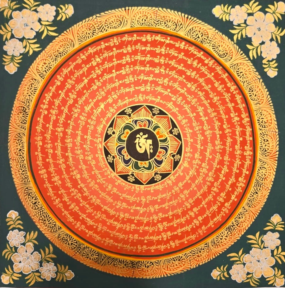 六字大明咒曼陀羅唐卡