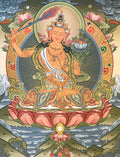 文殊菩薩24k金唐卡 | Manjushri 24k Gold Thangka