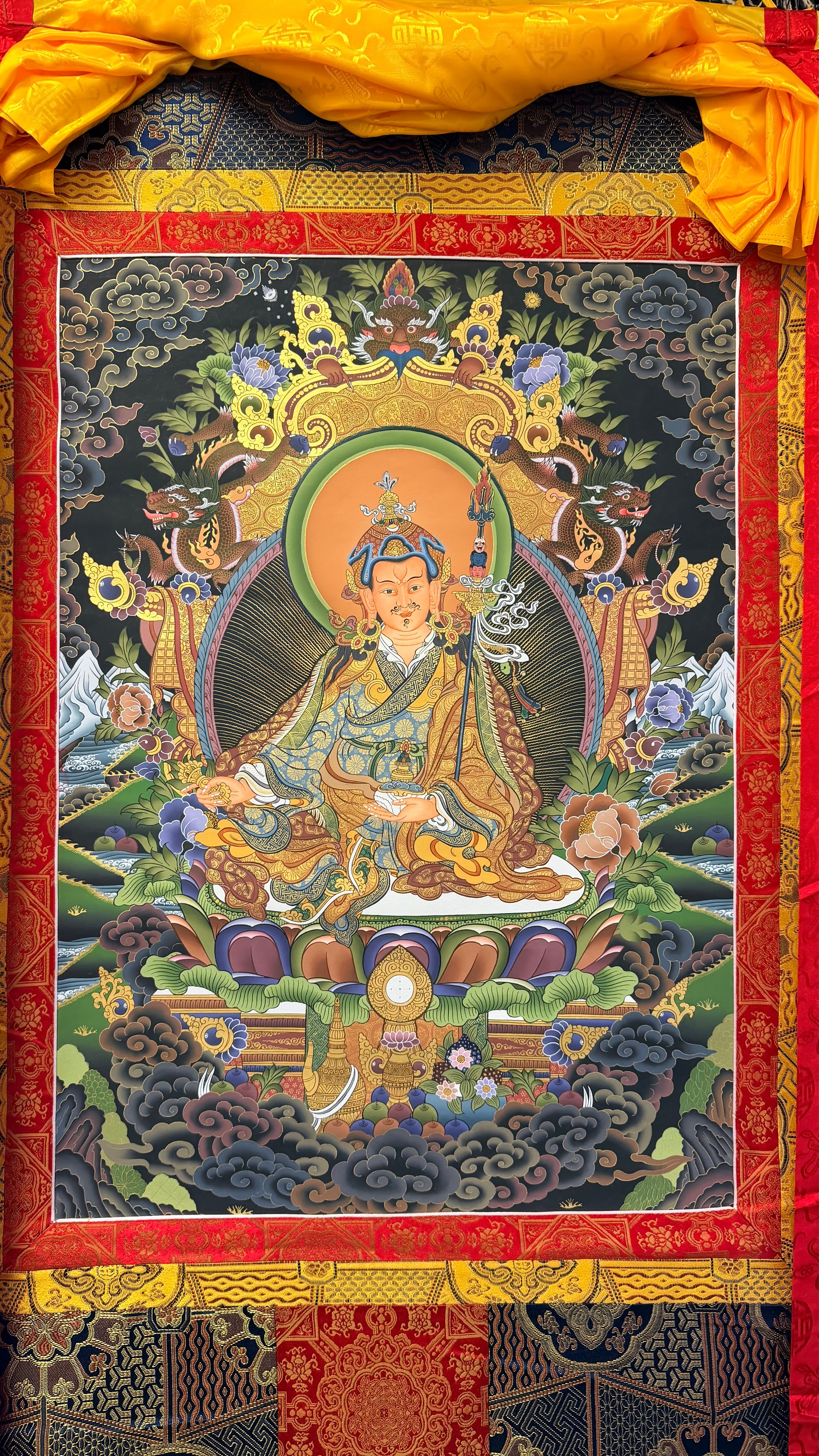 蓮花生大師唐卡 Guru Rinpoche Thangka Painting