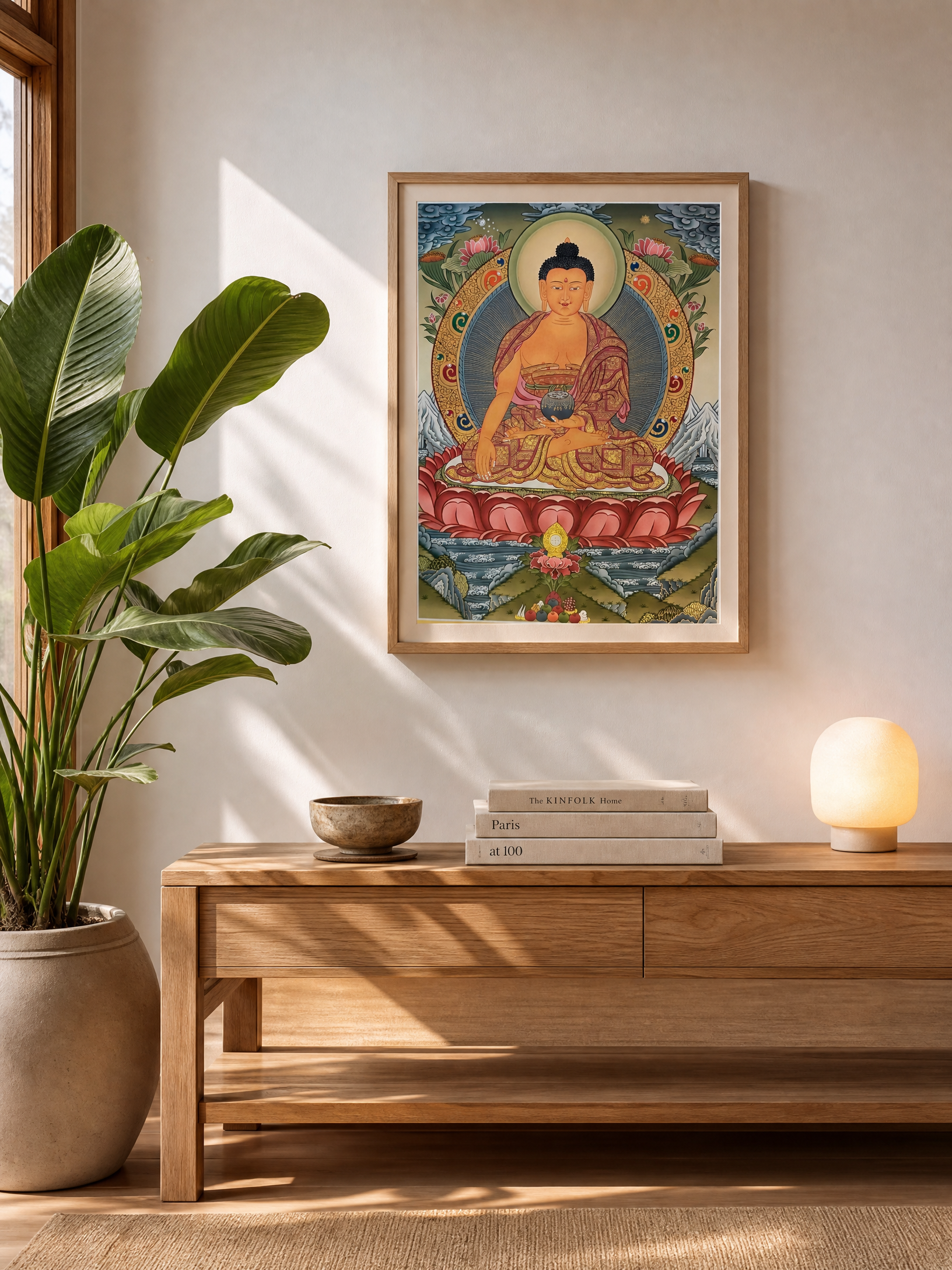 釋迦牟尼佛24k金唐卡 | Shakyamuni Buddha 24k Gold Thangka